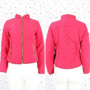 Coral Zip Up Quilted Padded Jacket